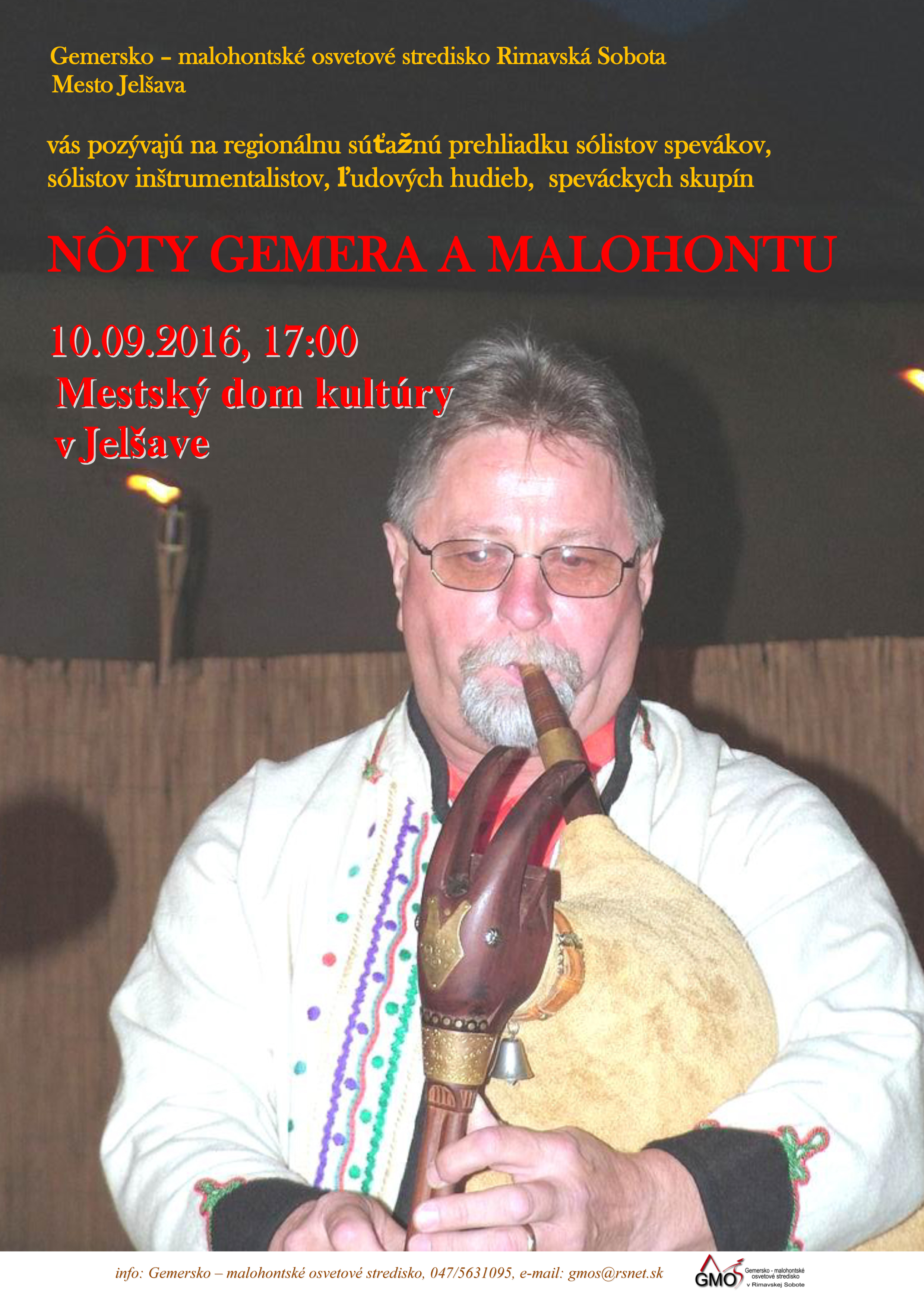 Nôty Gemera a Malohontu - regionálna súťaž dospelých - plagát